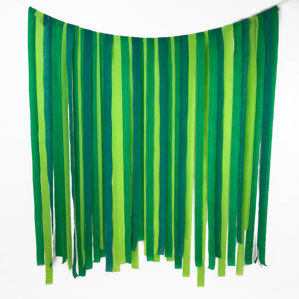 Green Paper Streamer DIY Backdrop Kit – Party Packs