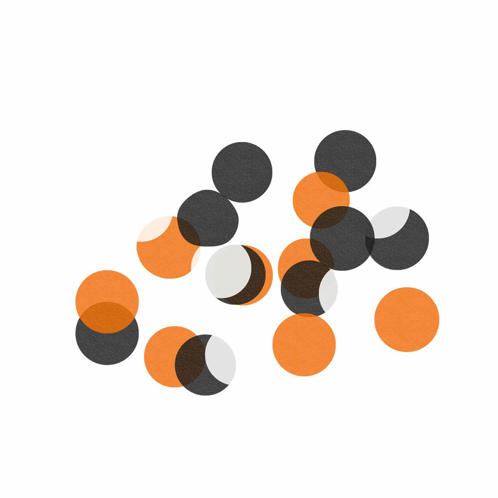 Halloween Black, White & Orange Tissue Paper Confetti 10g Party Packs