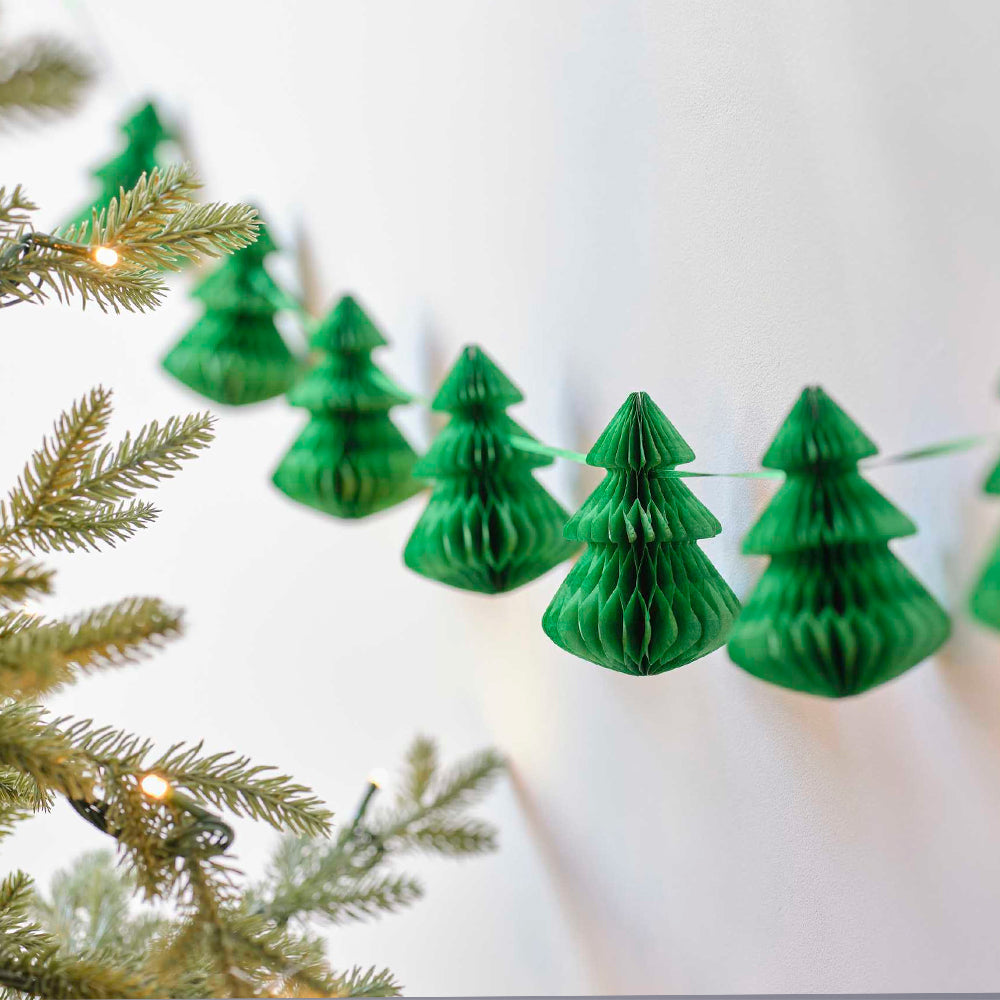 Christmas Tree Green Honeycomb Garland  - 2m