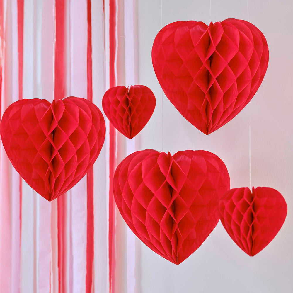Trailing Red Hearts, Balloon Strings, Valentines Day Decorations, Hen Party  Decorations, Engagement, Anniversary Party Decorations 