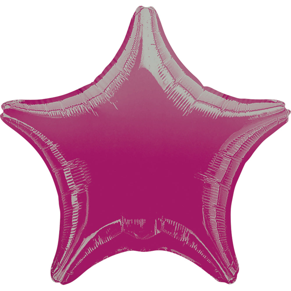Hot Pink Star Foil Balloon 19"