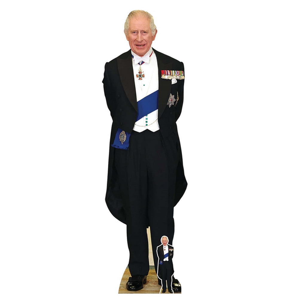King Charles with Medals Lifesize Cardboard Cutout with Mini Cutout - 1.81m