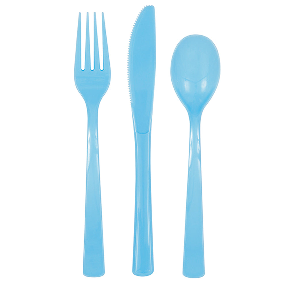 Light Blue Reusable Cutlery - Pack of 18
