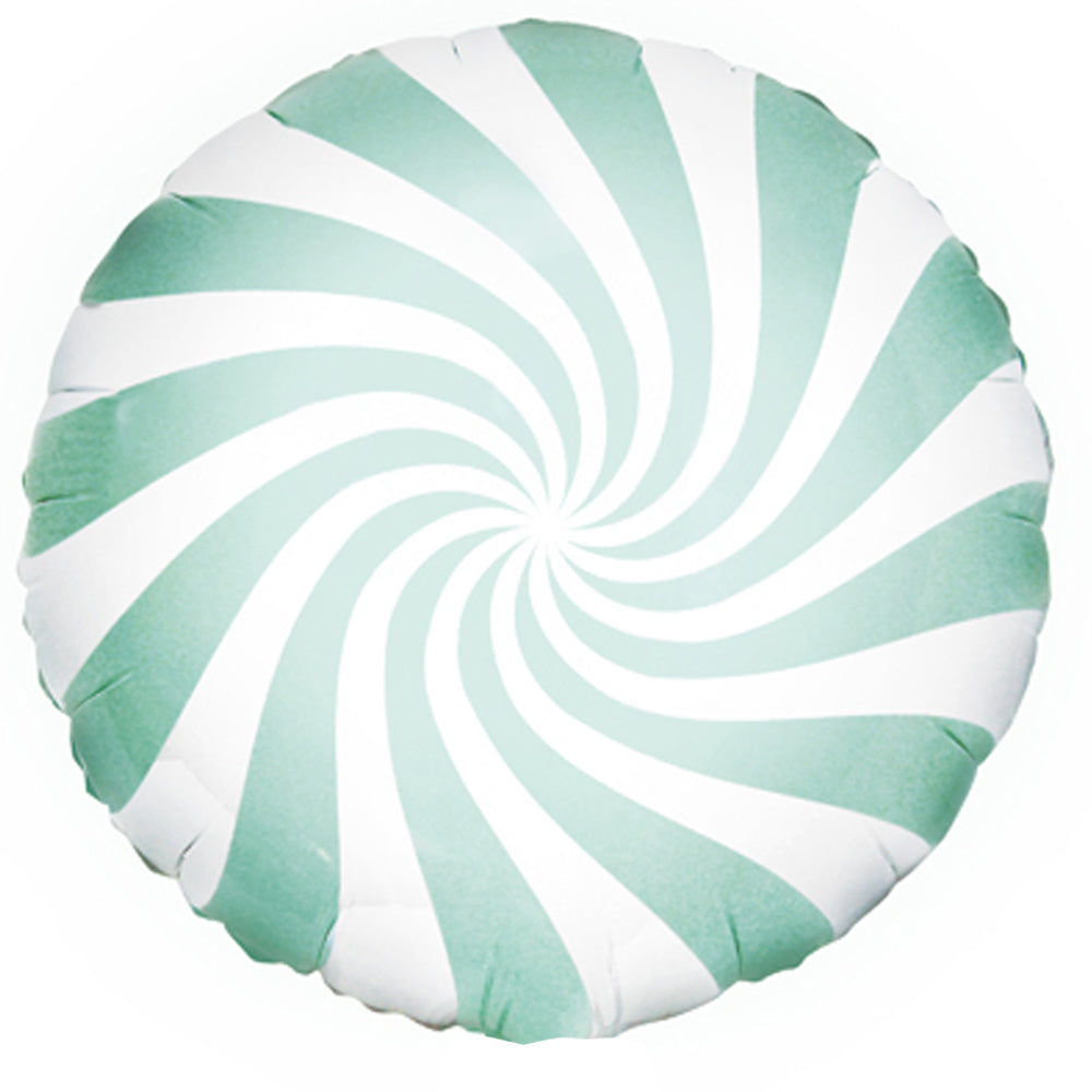 Mint Green Candy Swirl Foil Balloon - 14"