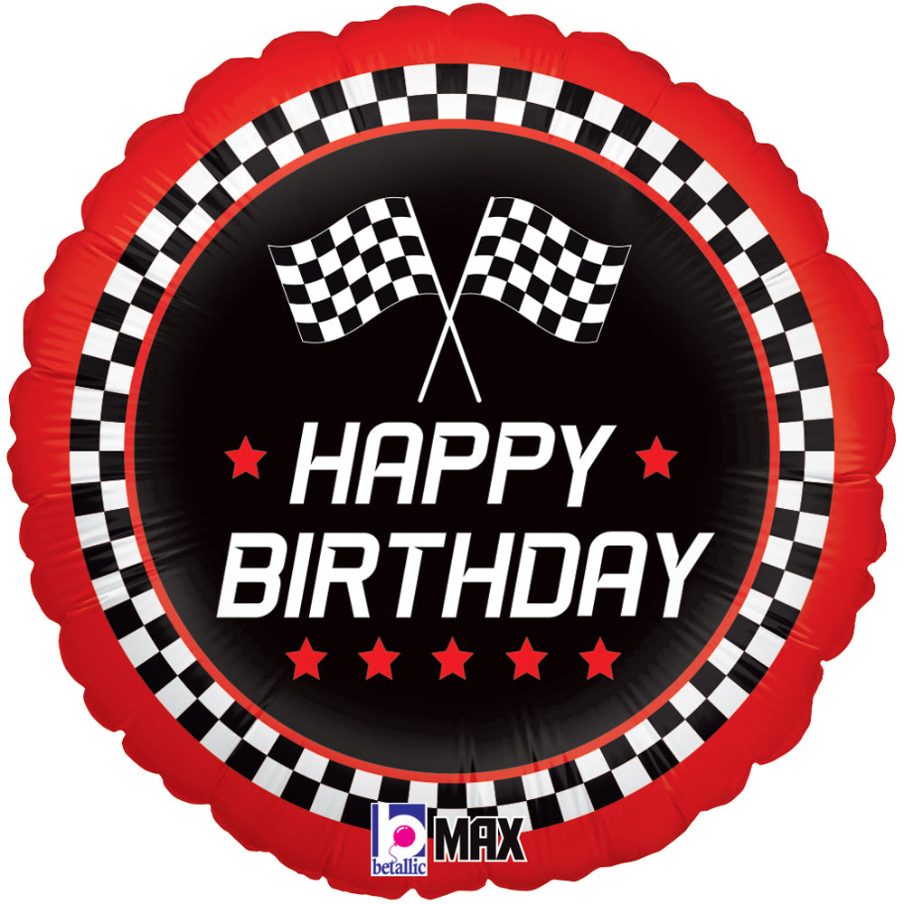 Motor Racing Happy Birthday Foil Balloon - 18"