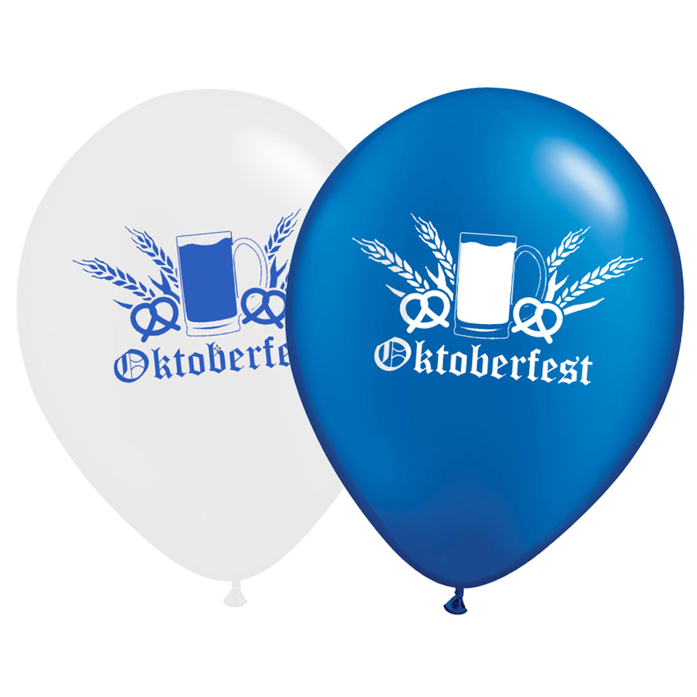 Oktoberfest Blue & White Balloons - Pack of 10 - 10"