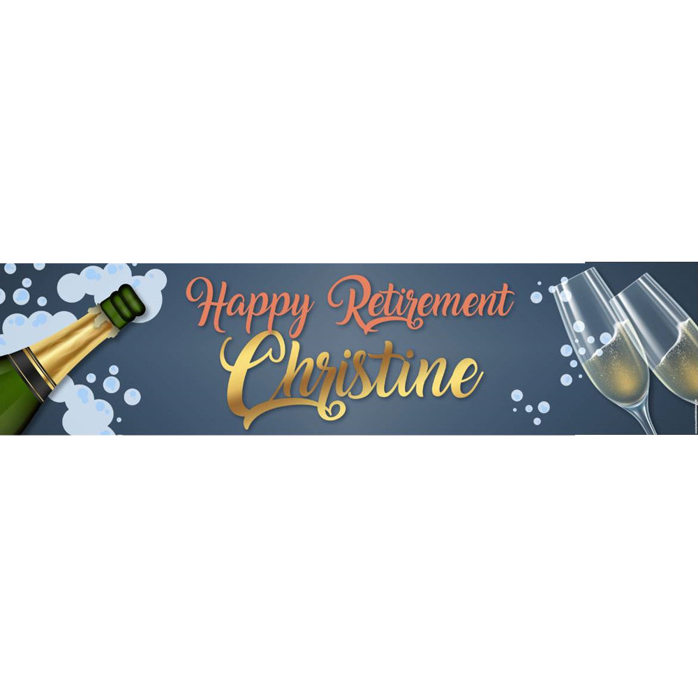 Personalised Happy Retirement Banner 120cm x 30cm