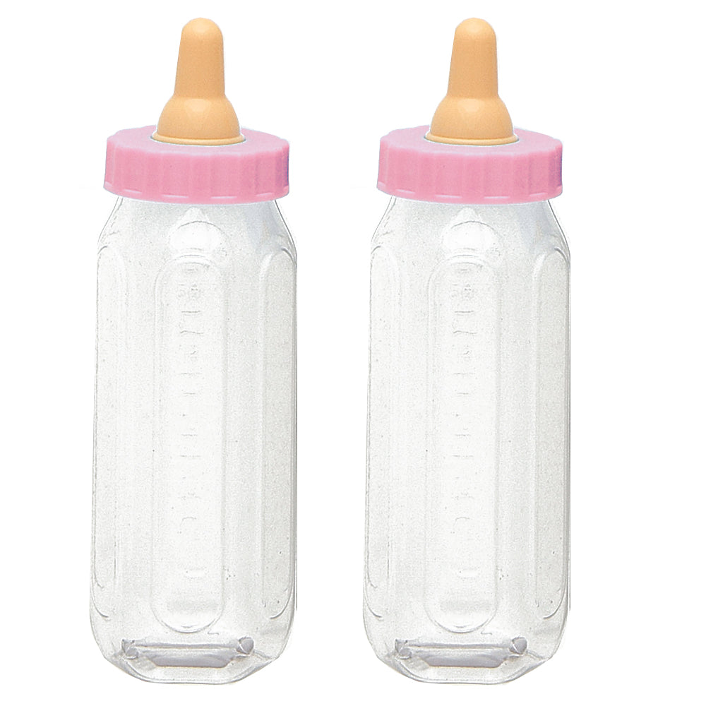 Pink Fillable Baby Bottle Favour Box - 12cm - Pack of 2