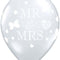Mr and Mrs, Diamond Clear Latex Balloons - 11