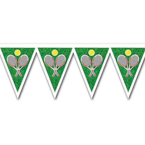Tennis Plastic Bunting - All-Weather 12 Pennants - 2.24m