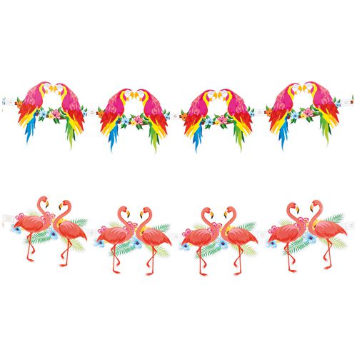 Parrot and Flamingo Paper Garland - 2 Assorted Design - 3m - Each