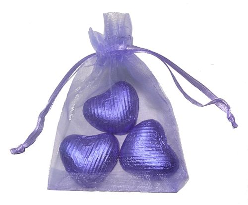 Favour Bag with 3 Chocolates- Lilac - Pack of 10