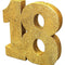 Gold Glitter Number 18 Table Decoration - 20cm