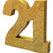 Gold Glitter Number 21 Table Decoration - 20cm