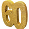 Gold Glitter Number 60 Table Decoration - 20cm
