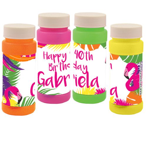 Personalised Bubbles - Tropical Flamingo - Pack of 8
