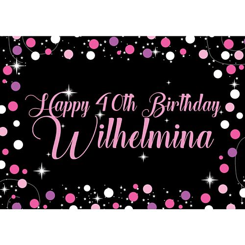 Birthday Sparkle Pink Personalised Poster - A3