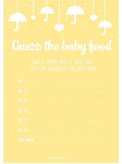 Guess The Baby Food Game- Pack Of 8