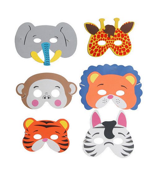 Assorted Jungle Foam Animal Masks - Box of 288
