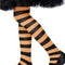 Children's Orange And Black Striped Tights