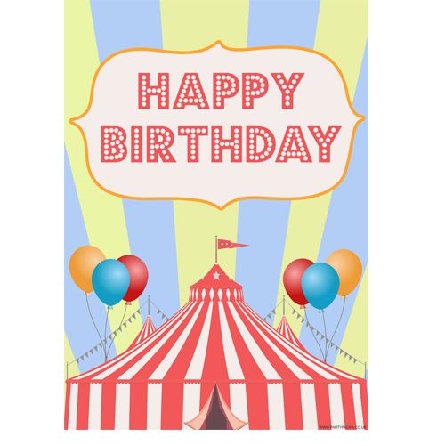 Circus Happy Birthday Poster- A3