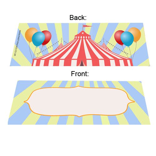 Circus Placecards - Pack of 8