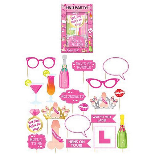 Hen Party Photo Booth Props - Pack of 20