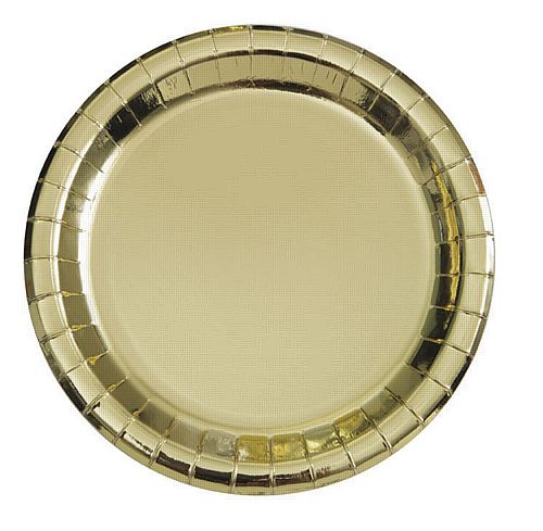 Gold Foil Plates - 23cm - Pack of 8