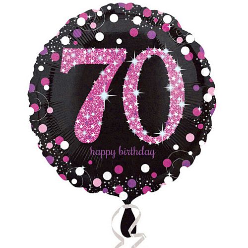 Pink Celebration 70th Birthday Foil Balloon - 18"