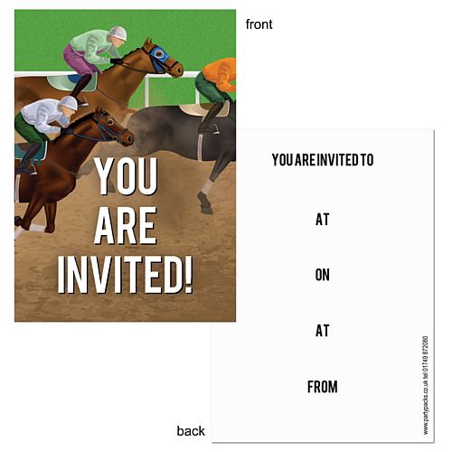 Horse Racing Themed Invites - Pack of 8