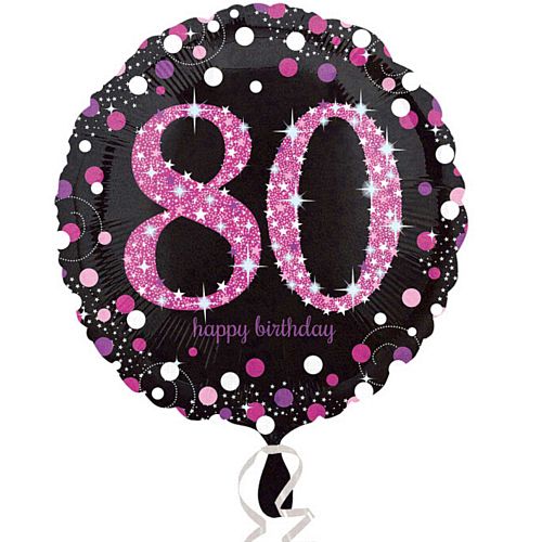 Pink Celebration 80th Birthday Foil Balloon - 18"