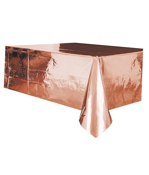 Rose Gold Foil Plastic Tablecloth - 2.75m