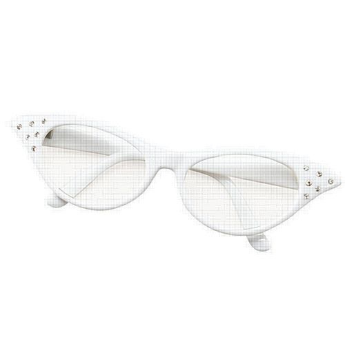 White 50's Style Glasses – Party Packs - Main Image