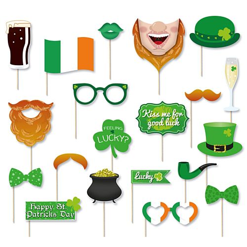 Irish St. Patricks Photo Booth Props - Pack of 20