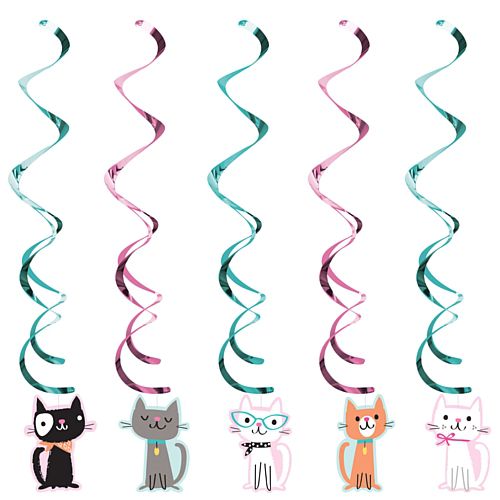 Purrfect Party Cat Danglers - Pack of 5