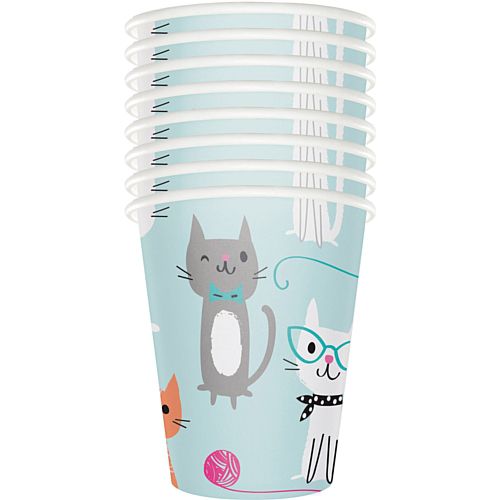Purrfect Party Cat Paper Cups - Pack of 8