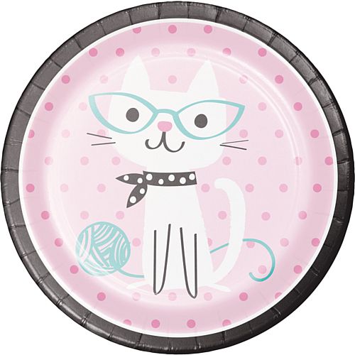 Purrfect Party Cat Dinner Plates - Pack of 8 - 9"