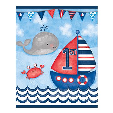 Nautical First Birthday Party Bags - Pack of 8