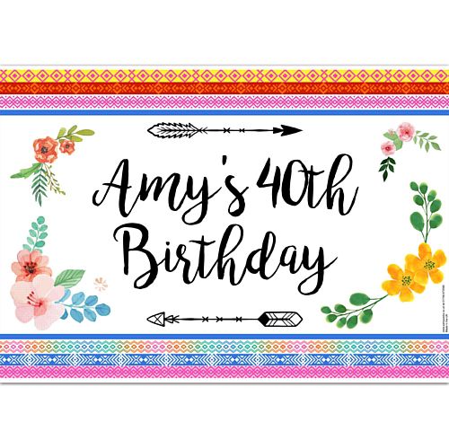 Boho Festival Personalised Poster - A3