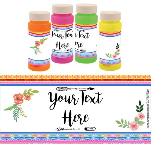 Personalised Bubbles - Boho Festival - Pack of 8