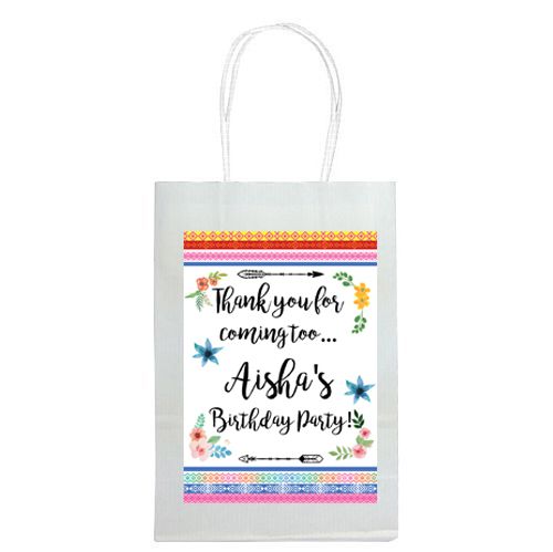 Personalised Boho Festival Paper Bags - Pack Of 12