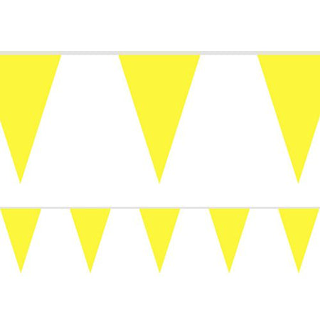 Canary Yellow Fabric Pennant Bunting - 24 Flags - 8m
