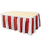 Red and White Stripes Table Skirting - 4.3m