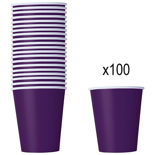 Purple Paper Cups - 266ml - Pack of 100