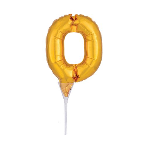 Gold Micro Number 0 Foil Balloon - 15cm