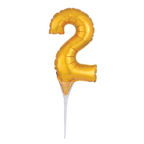 Gold Micro Number 2 Foil Balloon - 15cm