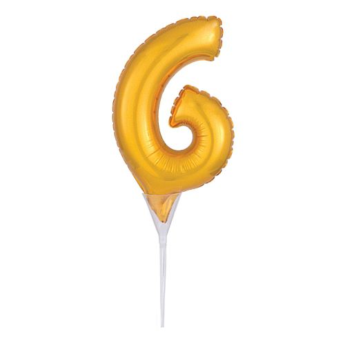 Gold Micro Number 6 Foil Balloon - 15cm