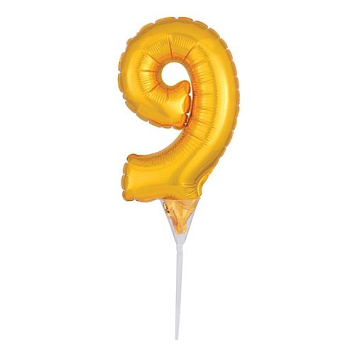 Gold Micro Number 9 Foil Balloon - 15cm
