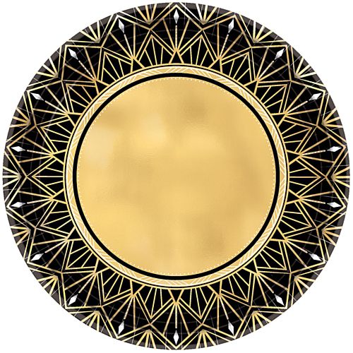 Hollywood Glamour Metallic Paper Plates - 26cm - Pack of 8