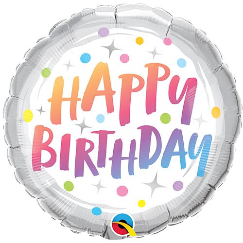 Birthday Rainbow Dots Foil Balloon - 18"